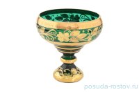 Ваза для конфет 13 см н/н зелёная &quot;Версаче /Золотой цветок&quot; / 105383