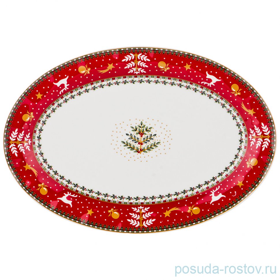Блюдо 30,5 см овальное "Christmas Collection /Красная" / 192104