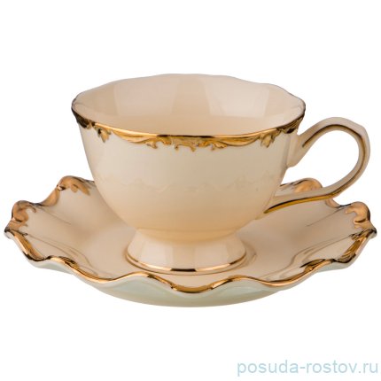 Набор чайных пар 220 мл 6 шт &quot;Золотая окантовка&quot; / 194617