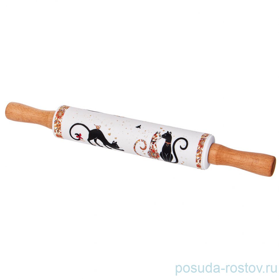 Скалка 43 х 5,4 см "Парижские коты" / 337307 Скалка 43 х 5,4 см "Парижские коты" / 337307