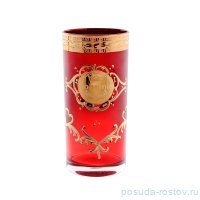 Стаканы для воды 300 мл 6 шт красные &quot;Богемия /Антик золото&quot; B-G / 146153