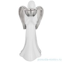 Подсвечник 17 х 15,5 х 35,5 см &quot;Ангел /Серебряная коллекция&quot; / 193076