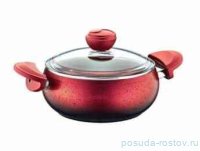 Кастрюля 28 х 11,5 см антипригарное покрытие крышка стеклянная 6,6 л красная / 295742