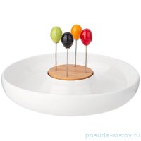 Менажница 23 х 4,5 см 2-х секционная + 4 вилочки &quot;native&quot; / 334695