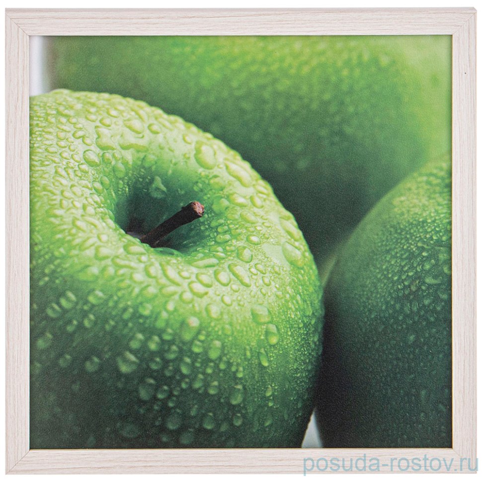 Панно 30 х 30 см "Яблоко" /рамка цвета жемчуга / 270202