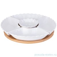 Менажница 28 см 5 секций на деревянной подставке &quot;Native&quot;  / 350119