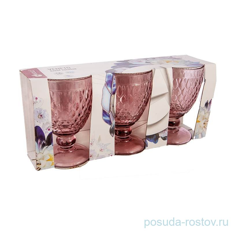 Бокалы для сока 350 мл 3 шт "Veneto /Розовые" / 209865 Бокалы для сока 350 мл 3 шт "Veneto /Розовые" / 209865