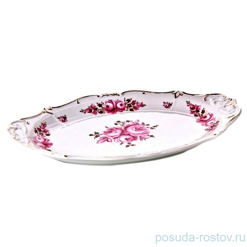 Блюдо 36 см овальное "Роза /Золото" / 085376