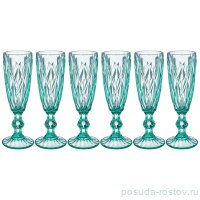 Бокалы для шампанского 150 мл 6 шт бирюзовые &quot;Ромбо /Muza color&quot; / 196800