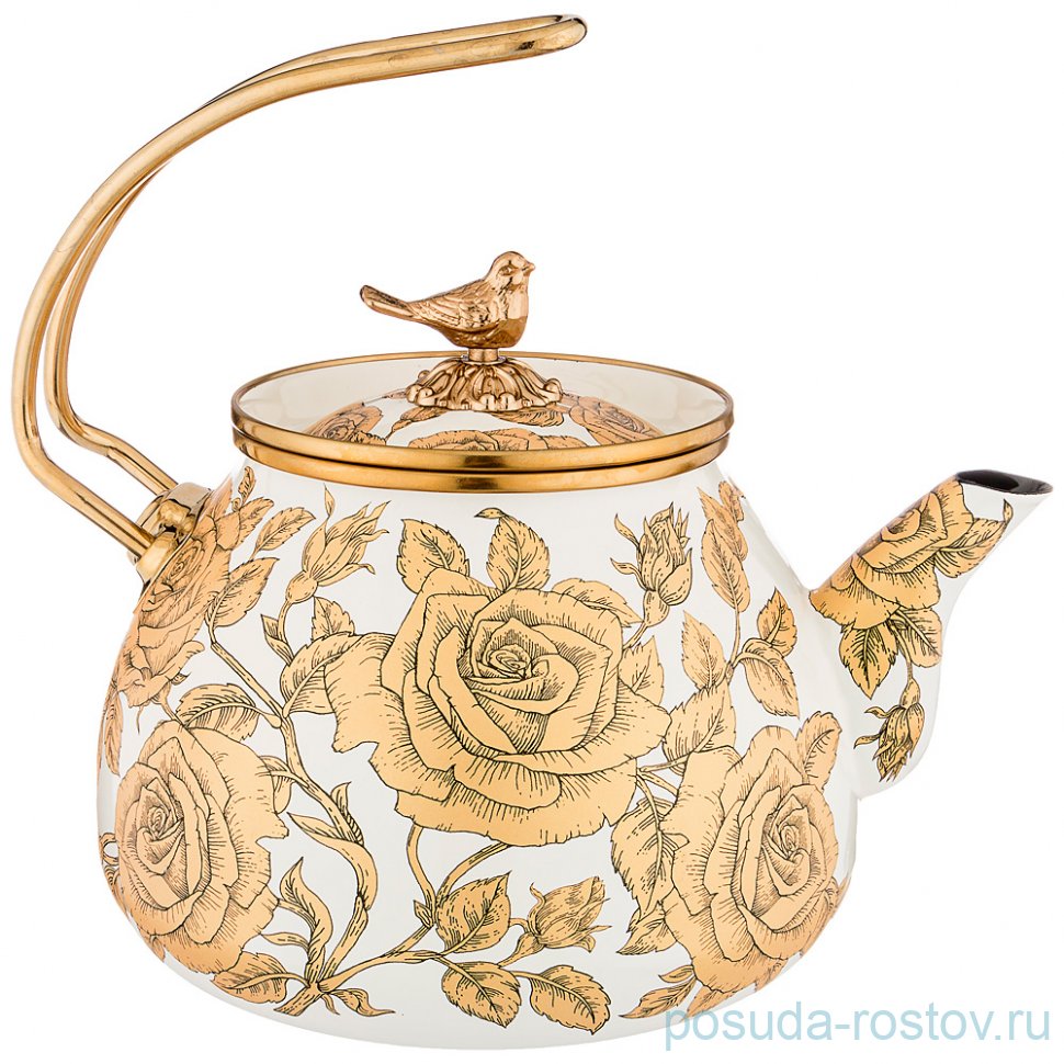 Чайник 3 л эмалированный белый "Agness /Ренессанс /Розы" / 210648 Чайник 3 л эмалированный белый "Agness /Ренессанс /Розы" / 210648