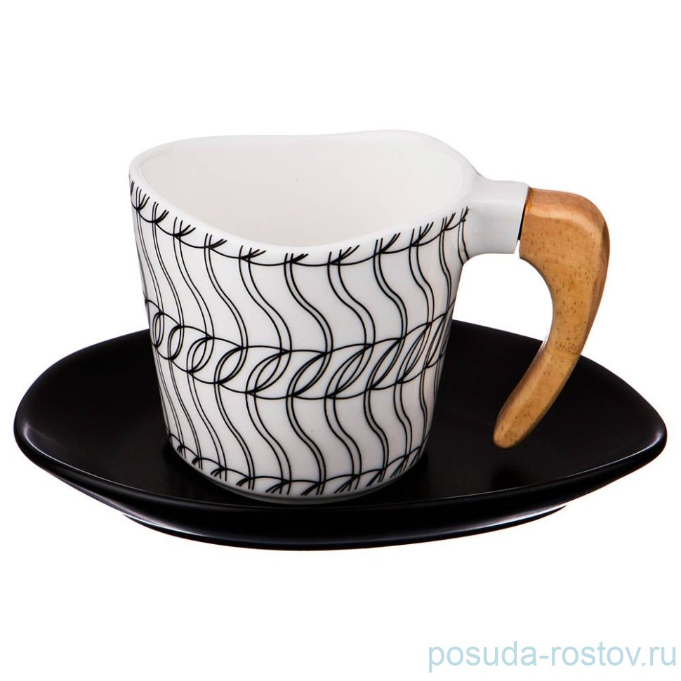Чайная пара 230 мл 1 шт с деревянной ручкой / 194782