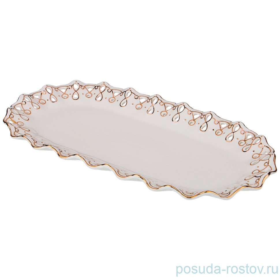Блюдо 37 х 19 х 3 см овальное "Лаура /Золото" / 194579