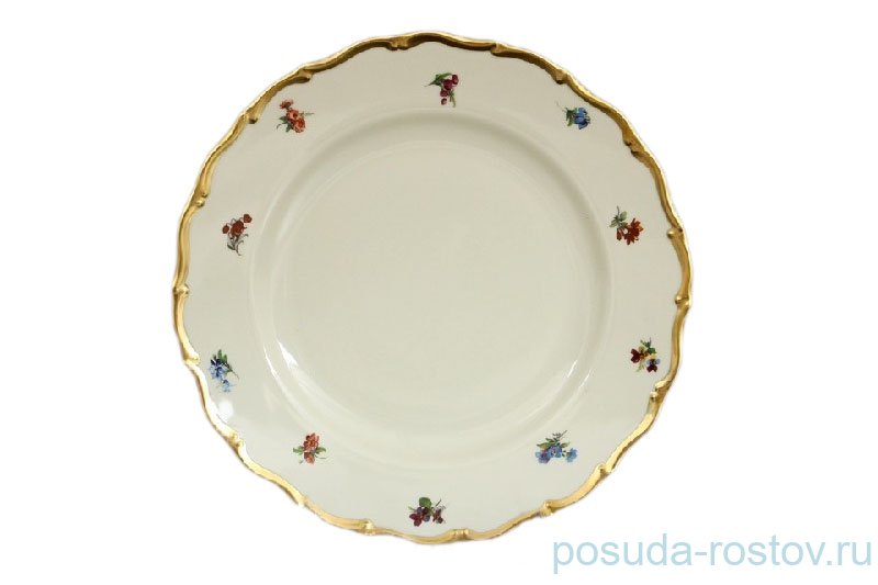 Блюдо 30 см круглое  Bohemia Porcelan Moritz Zdekauer 1810 s.r.o. "Анжелика /Мелкие цветы /СК" / 057311