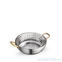 Сковородка 16 x 5.5 см глубокая круглая мини с 2-мя ручками для подачи &quot;Hammered&quot;  / 370327
