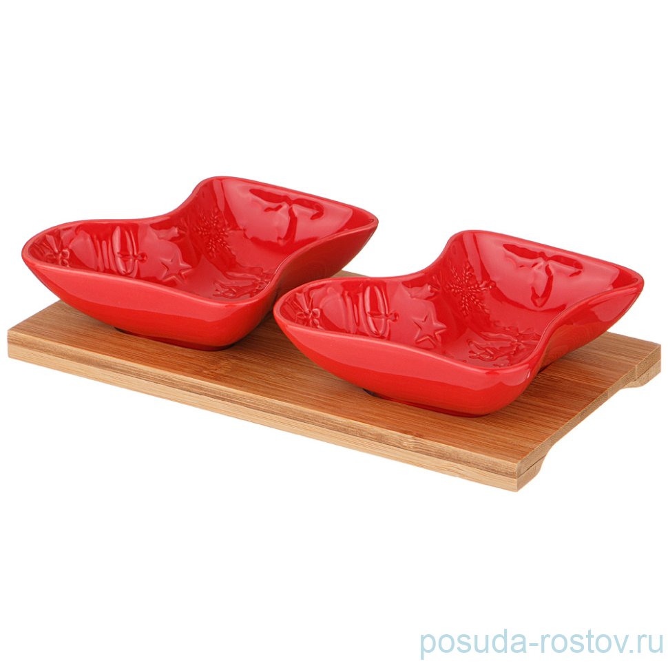 Набор салатников 2 шт на подставке Сапог "Celebration /Красный" / 268820
