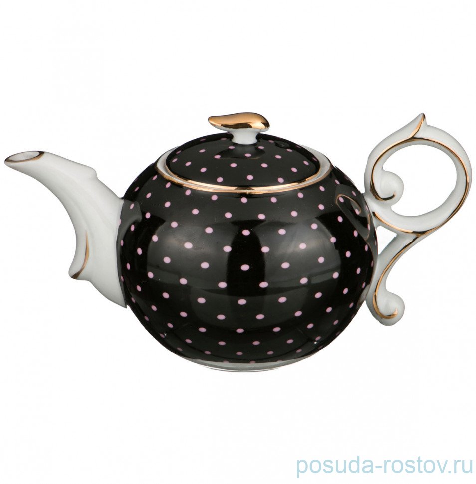 Заварочный чайник 250 мл "Чёрный в горошек" / 194703