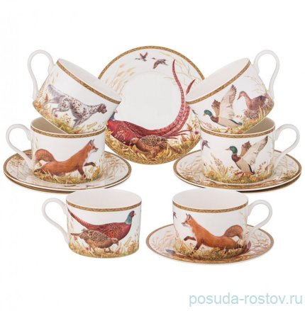 Набор чайных пар 300 мл 6 шт &quot;Охота&quot; / 330022
