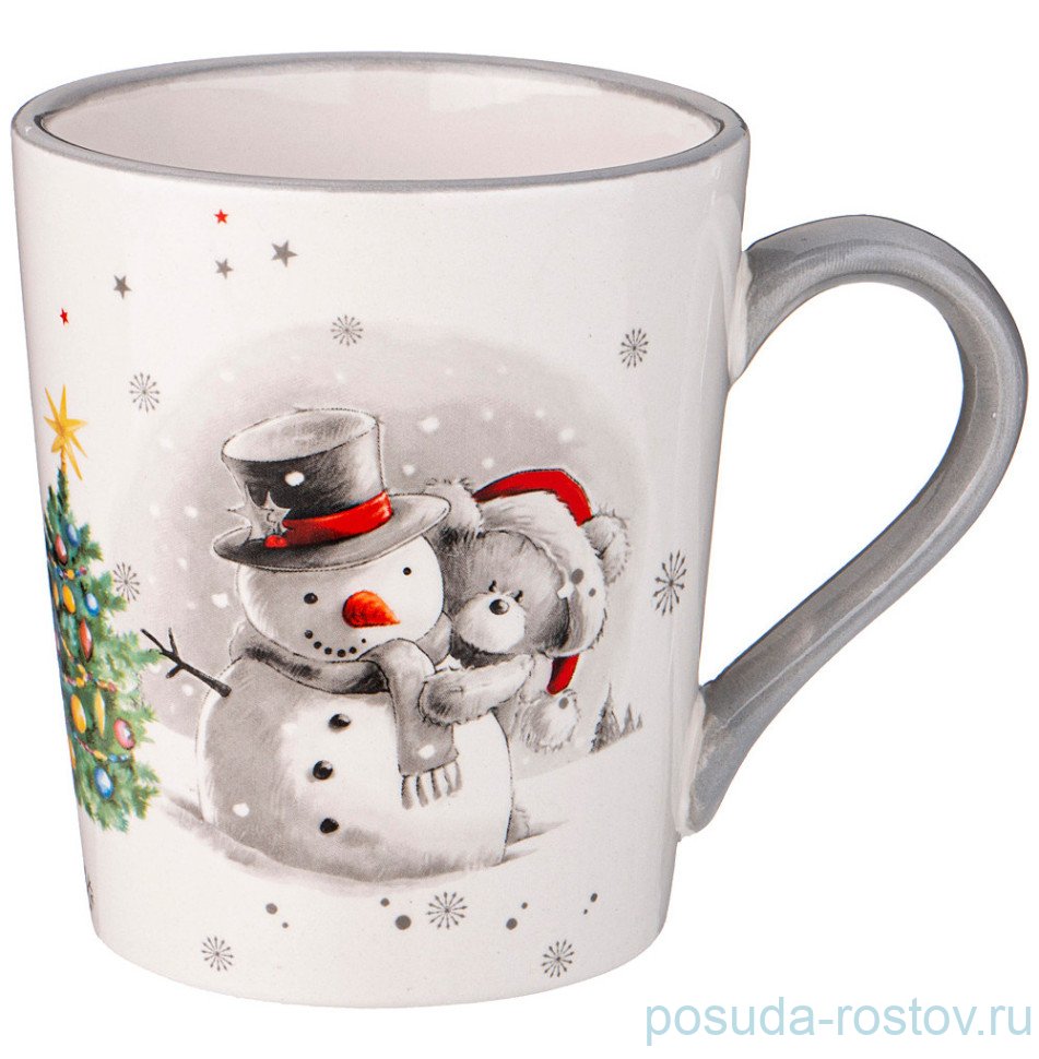 Кружка 400 мл "С новым годом! /Снеговик с мишкой" / 331076
