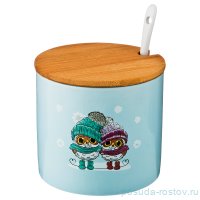 Банка для сыпучих продуктов 500 мл &quot;Милые совята /Голубой&quot; / 205060