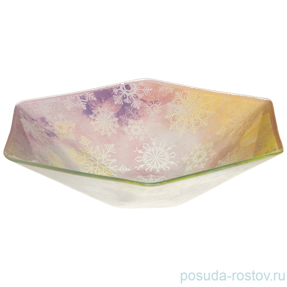 Салатник 25 см жёлтый "Новогодний калейдоскоп /Снежинки" / 268450