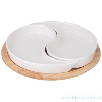 Менажница  26 x 4 см 2 секции на подставке &quot; Native&quot; / 347188