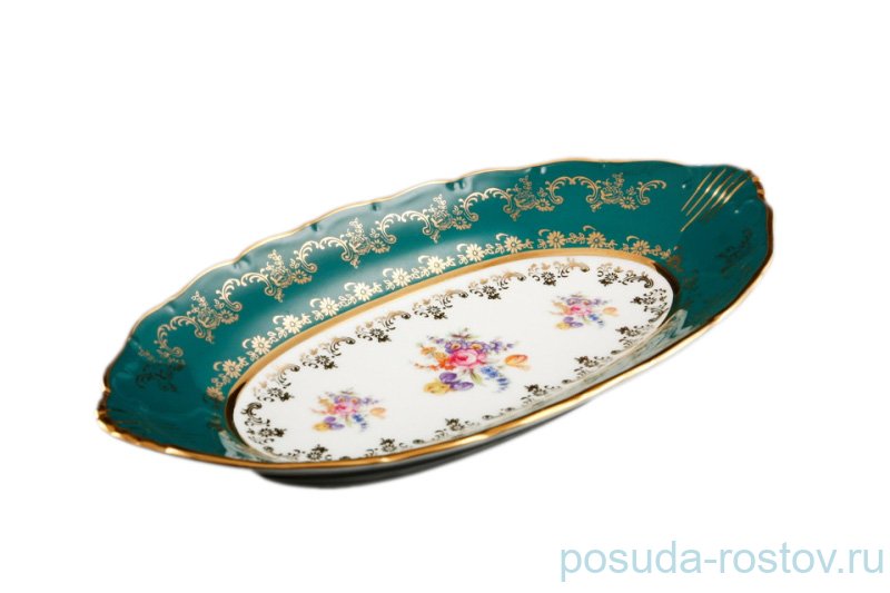 Блюдо 26 см овальное "Офелия /Изумруд /Полевой цветок" / 046475 Блюдо 26 см овальное "Офелия /Изумруд /Полевой цветок" / 046475