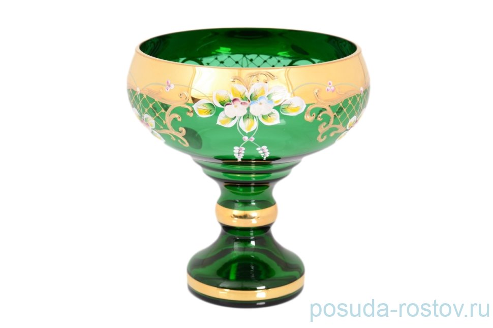 Ваза для конфет 21 см н/н "Лепка зеленая" E-S / 125297