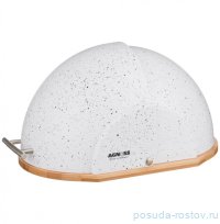 Хлебница 36 х 26 х 20 см деревянная с пластиковой крышкой &quot;Agness /Белый мрамор&quot; / 196824