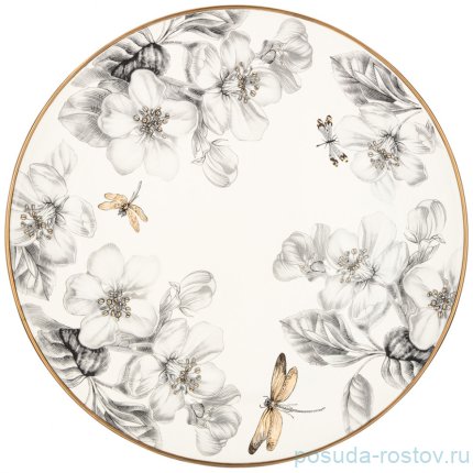 Тортница 30 см н/н с крышкой &quot;Яблоневый сад&quot; / 263609