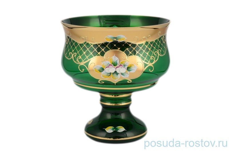 Конфетница 20 см н/н зеленая "Лепка /сеточка И-В" / 097867