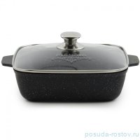 Жаровня 26 см со стеклянной крышкой антипригарное покрытие &quot;Гранит /Black&quot; / 280451