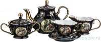 Чайный сервиз на 6 персон 15 предметов &quot;Влюблённая пара /Кобальт&quot; / 193958