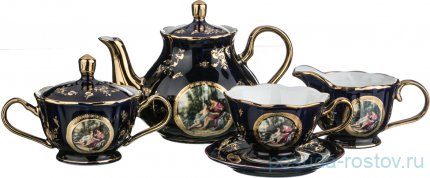 Чайный сервиз на 6 персон 15 предметов &quot;Влюблённая пара /Кобальт&quot; / 193958