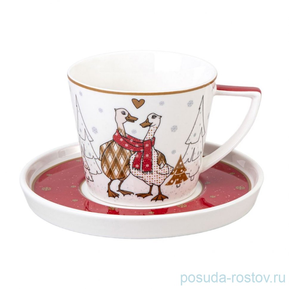 Чайная пара 250 мл 1 шт "Family christmas" / 361516