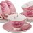 Набор чайных пар 200 мл 6 шт &quot;розовый цветок&quot; / 189660
