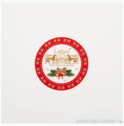 Блюдо 38 см круглое красное &quot;С Новым годом! /Русская тройка&quot; / 259737
