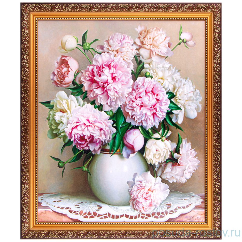 Картина 50 х 60 см в раме "Пионы" / 275169 Картина 50 х 60 см в раме "Пионы" / 275169