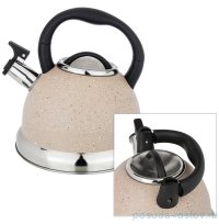 Чайник 3 л со свистком складывающаяся ручка индукционное капсульное дно бежевый &quot;арктик&quot; / 258757