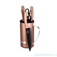 Набор кухонных ножей на подставке 7 предметов &quot;Rosegold Metallic Line&quot; / 280770