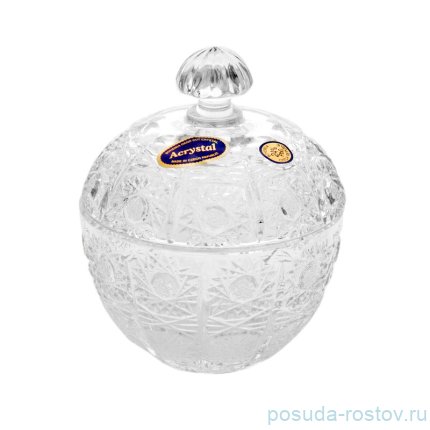 Вазочка 10 см с крышкой &quot;Хрусталь резной&quot; / 052500