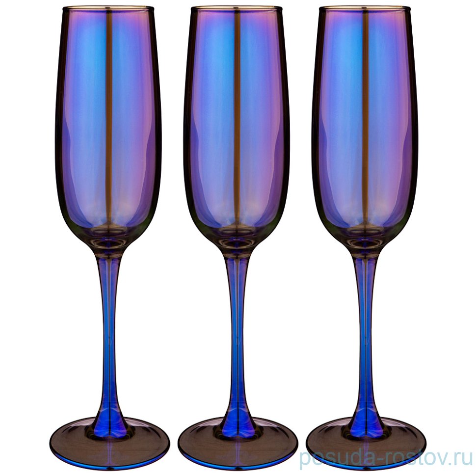 Бокалы для шампанского 175 мл 3 шт "Лазурит" / 252579 Бокалы для шампанского 175 мл 3 шт "Лазурит" / 252579