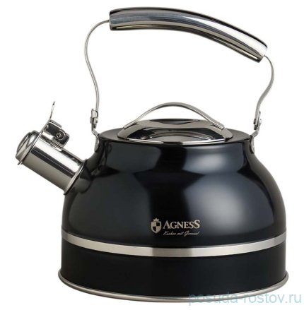 Чайник 2,7 л со свистком термоаккумулирующее дно индукция Agness  / 378421