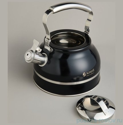 Чайник 2,7 л со свистком термоаккумулирующее дно индукция Agness  / 378421