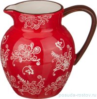 Кувшин для сока 1 л &quot;цветы /красный&quot; / 191938