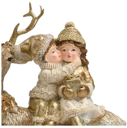 Статуэтка 14,5 х 7 х 14 см &quot;Дети на олене&quot;  / 379526