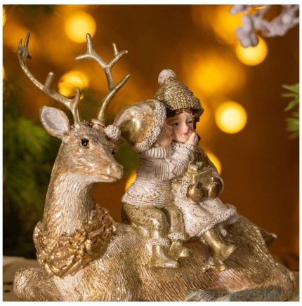 Статуэтка 14,5 х 7 х 14 см &quot;Дети на олене&quot;  / 379526