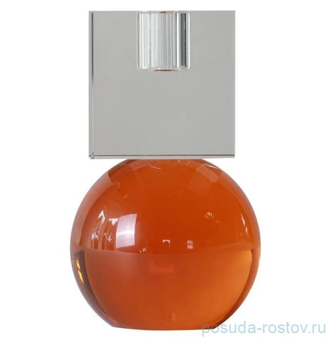 Подсвечник 13 х 8 см прозрачный-янтарный / 366222 Подсвечник 13 х 8 см прозрачный-янтарный / 366222