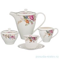 Чайный сервиз на 6 персон 15 предметов &quot;бабочки и цветы&quot; / 186238