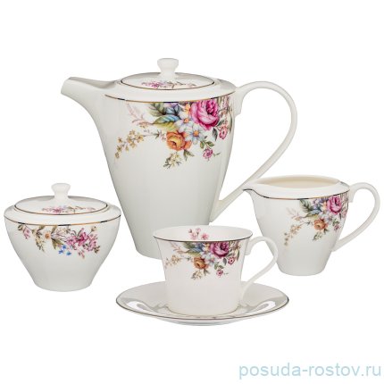 Чайный сервиз на 6 персон 15 предметов &quot;бабочки и цветы&quot; / 186238