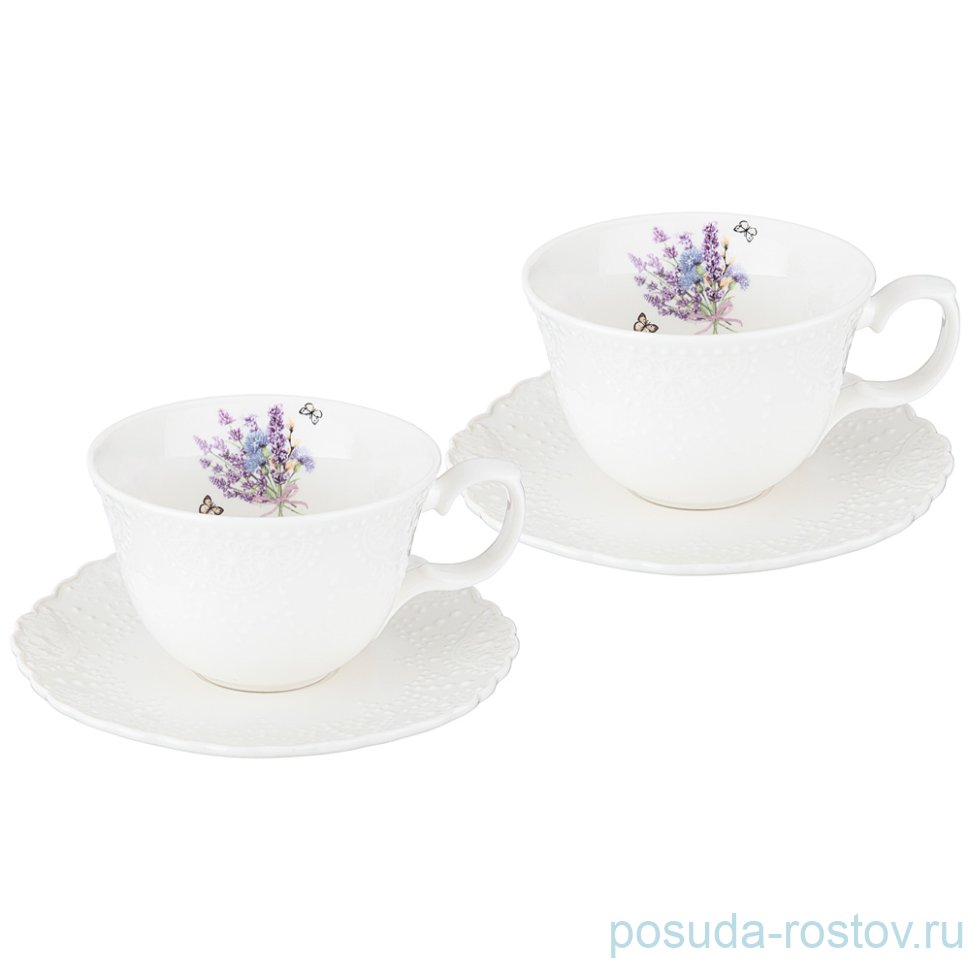 Набор чайных пар 250 мл 2 шт "Прованс /Ажур" / 236652
